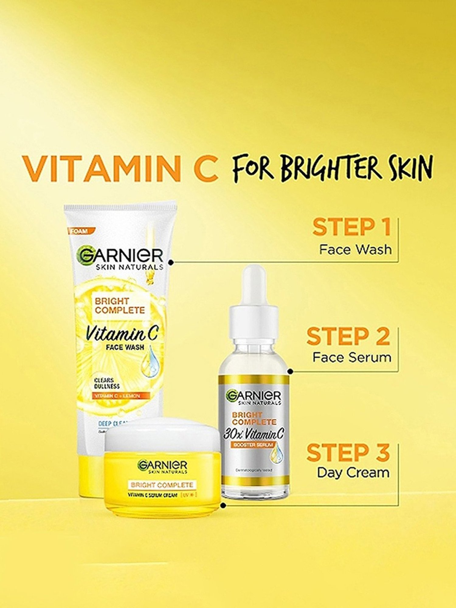 Garnier Bright Complete Vitamin C Face Wash - 100 ml