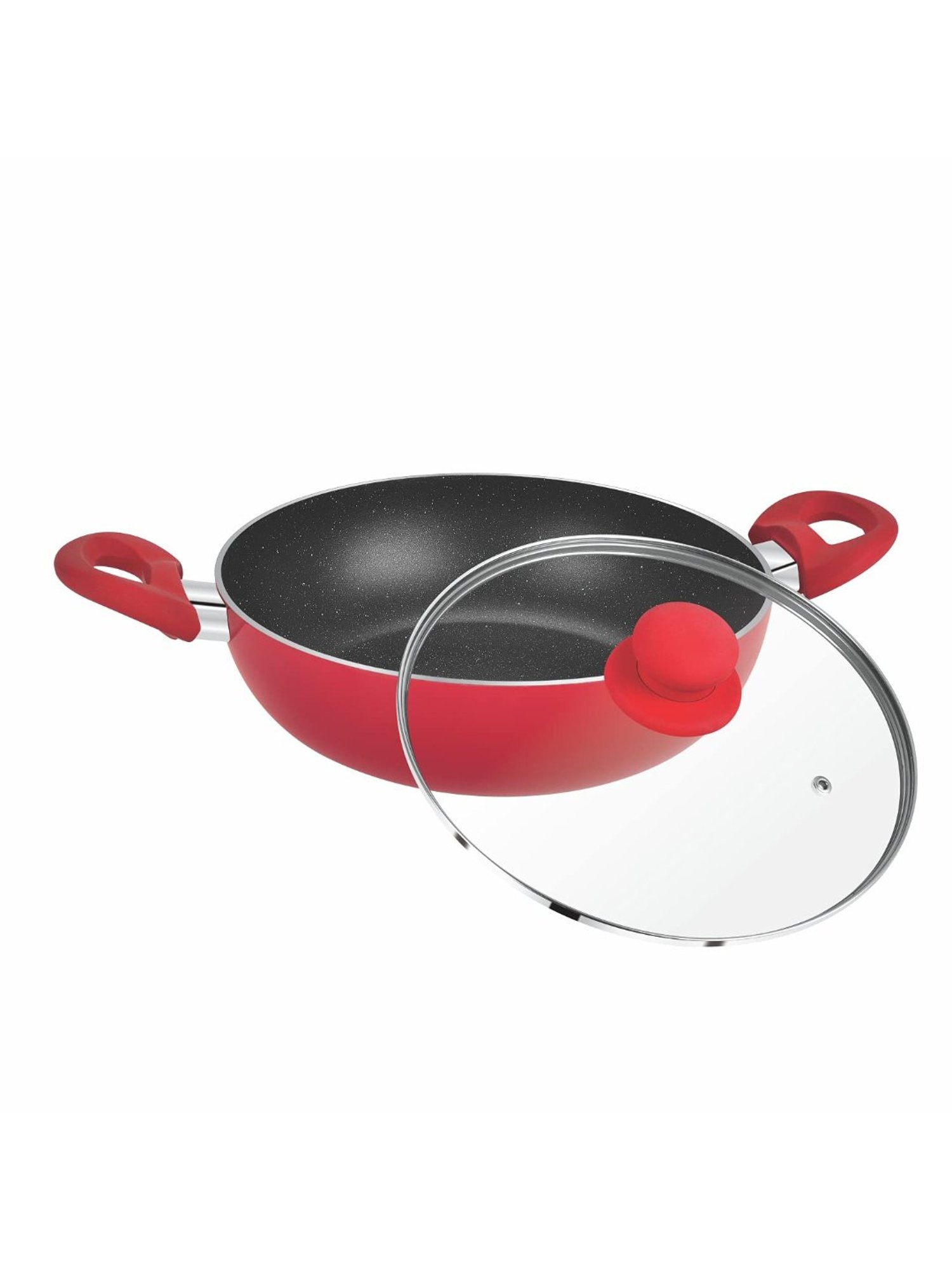 Bergner Ribera Red Non Stick Aluminium Induction Base Cookware Set of - 4 (2.6L)