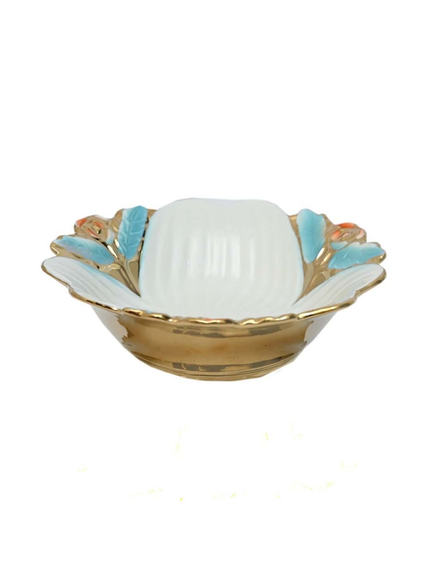 RISING STAR Golden Ceramic Serving Bowls with Tinted Corner - Set of 6