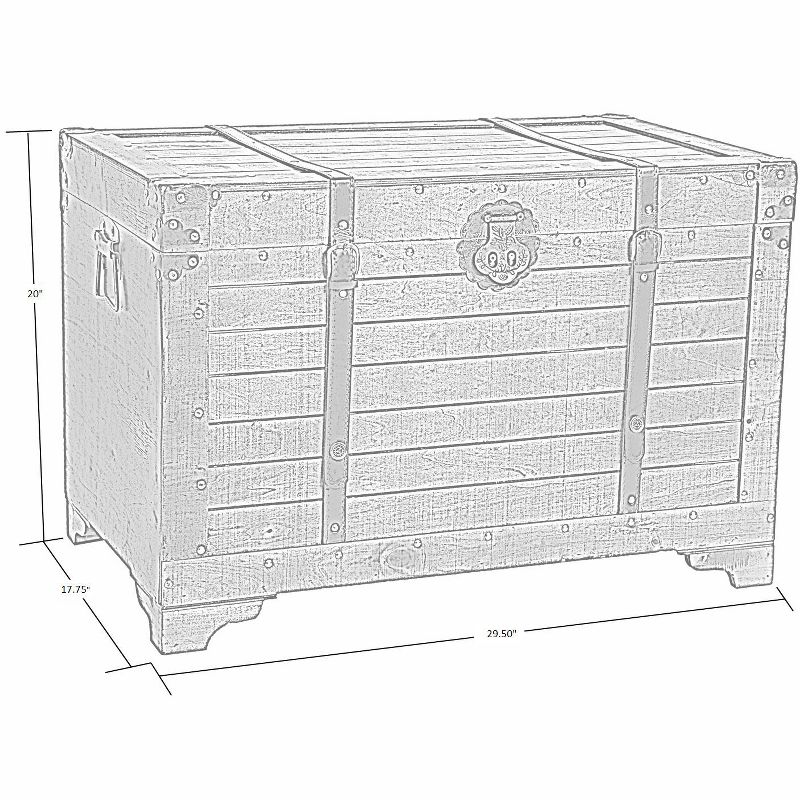  Vintiquewise Old Fashioned Large Natural Wood Storage Trunk and Coffee Table