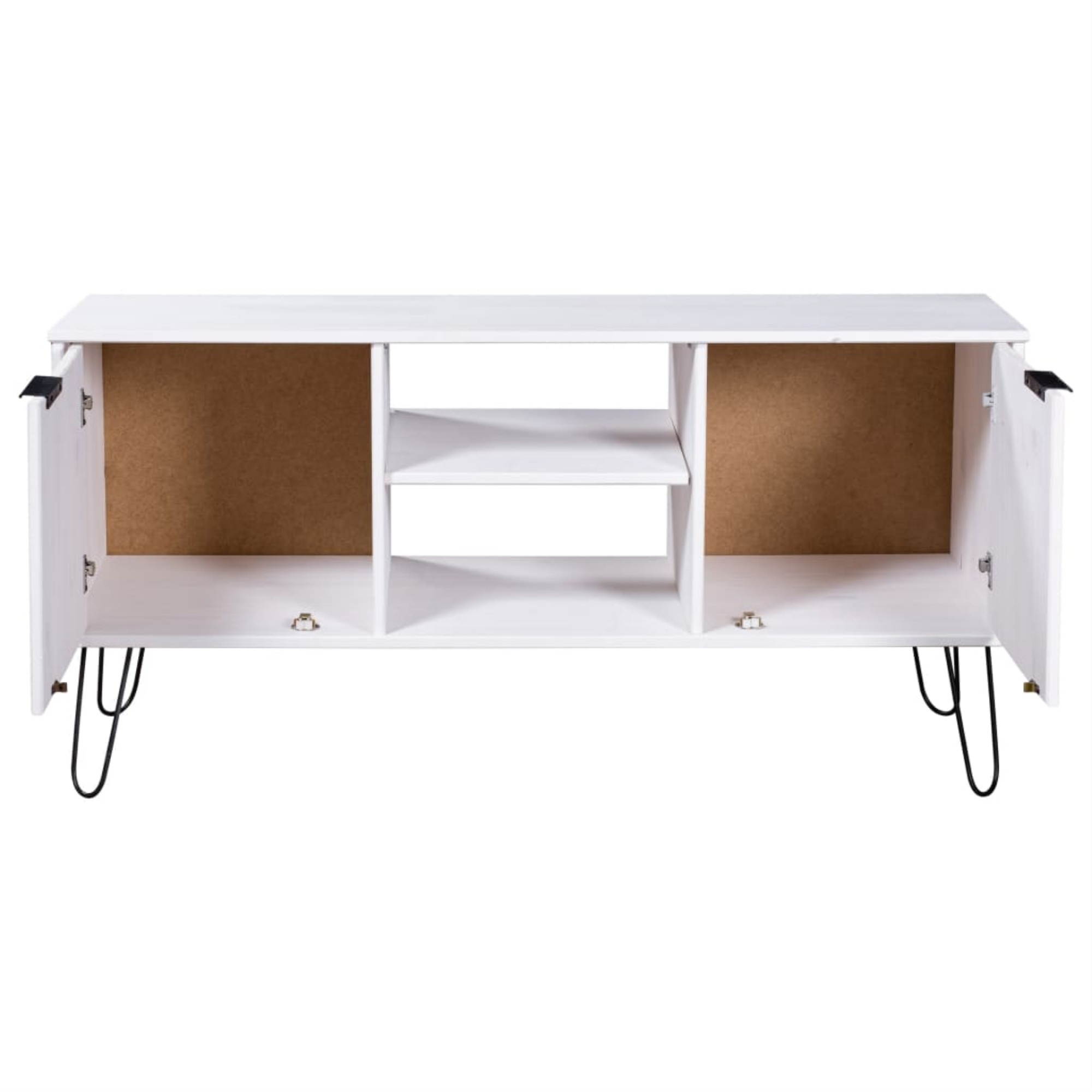 vidaXL Solid Pine Wood TV Cabinet "New York Range" White Stereo HiFi Stand