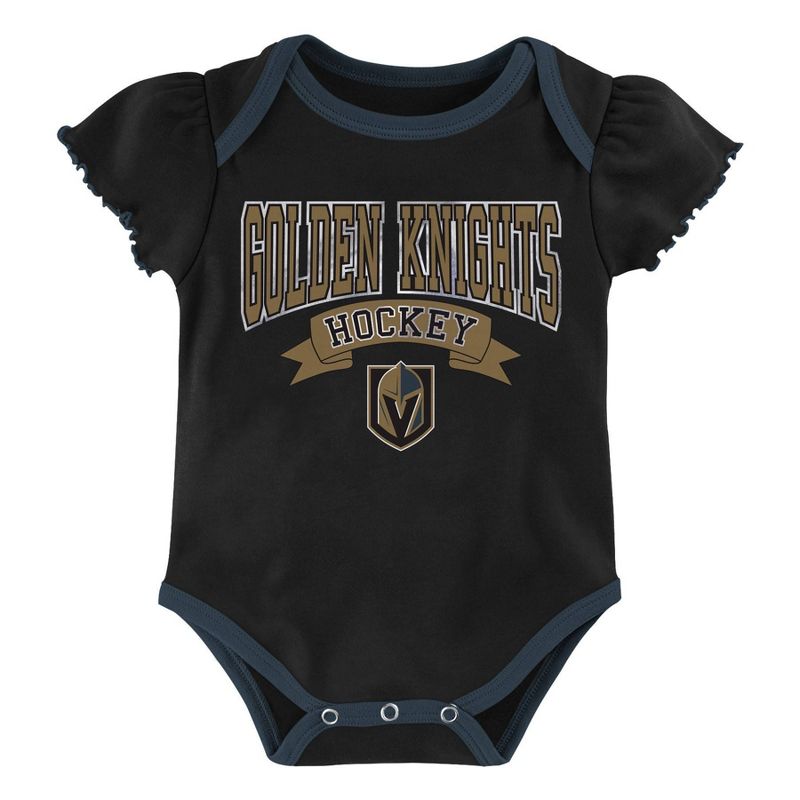 NHL Vegas Golden Knights Girls' Winning Goal Bodysuit Set 3pk - 12M