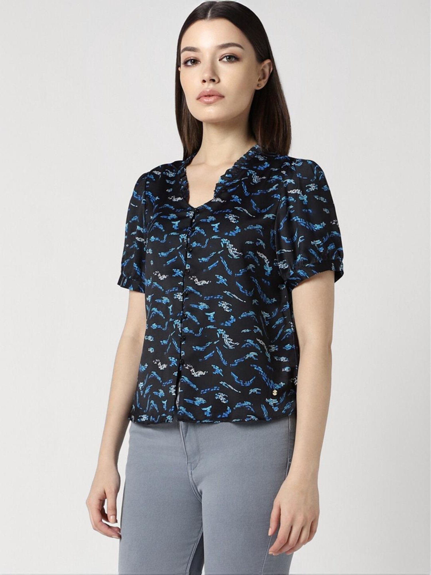 Van Heusen Black Printed Top