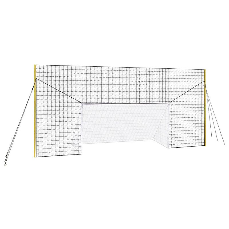 Open Goaaal JX-OGFJ3 Adjustable Soccer Practice Net Rebounder Backstop with Training Goal, Junior Size (2 pack)