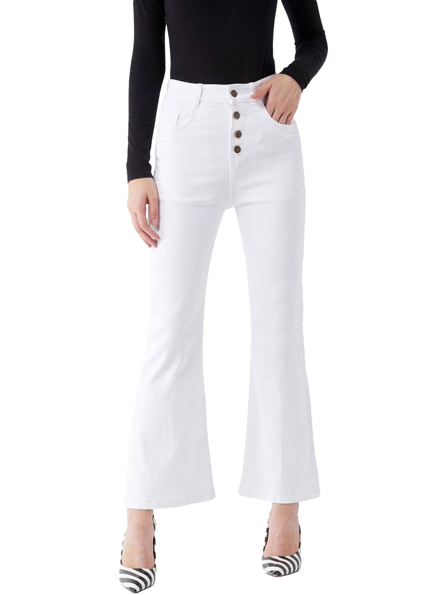 DOLCE CRUDO White Bootcut Jeans