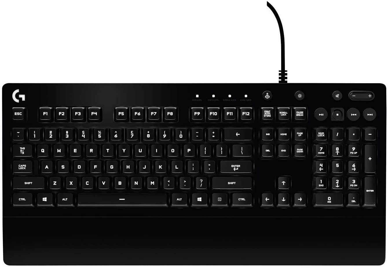Brilliant Color Spectrum Illumination,Dedicated media control,Logitech G213 Gaming Keyboard with Dedicated Media Controls, 16.8 Million Lighting Colors Backlit Keys, Spill-Resistant and Durable Design