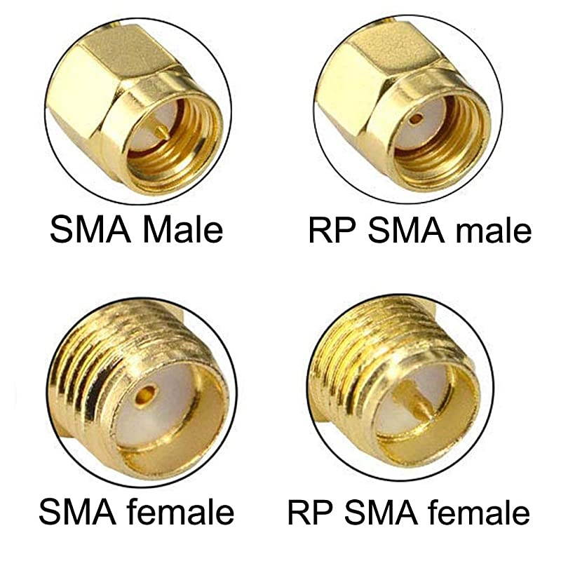 SMA connectors Kit 18pcs SMA Adapter SMA Male to SMA Male RP SMA Female Connector RF Coax Nut Barrel Converter for WiFi Antenna/FPV Drone/Extension Cable