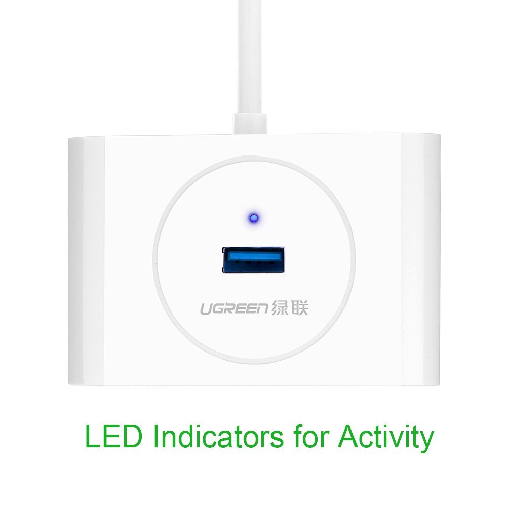 USB 3.0 4 Port Bus-powered Hub with 1m Shielded Cable for iMac, MacBook Pro Air, Raspberry Pi, PCs and Laptops no driver Black