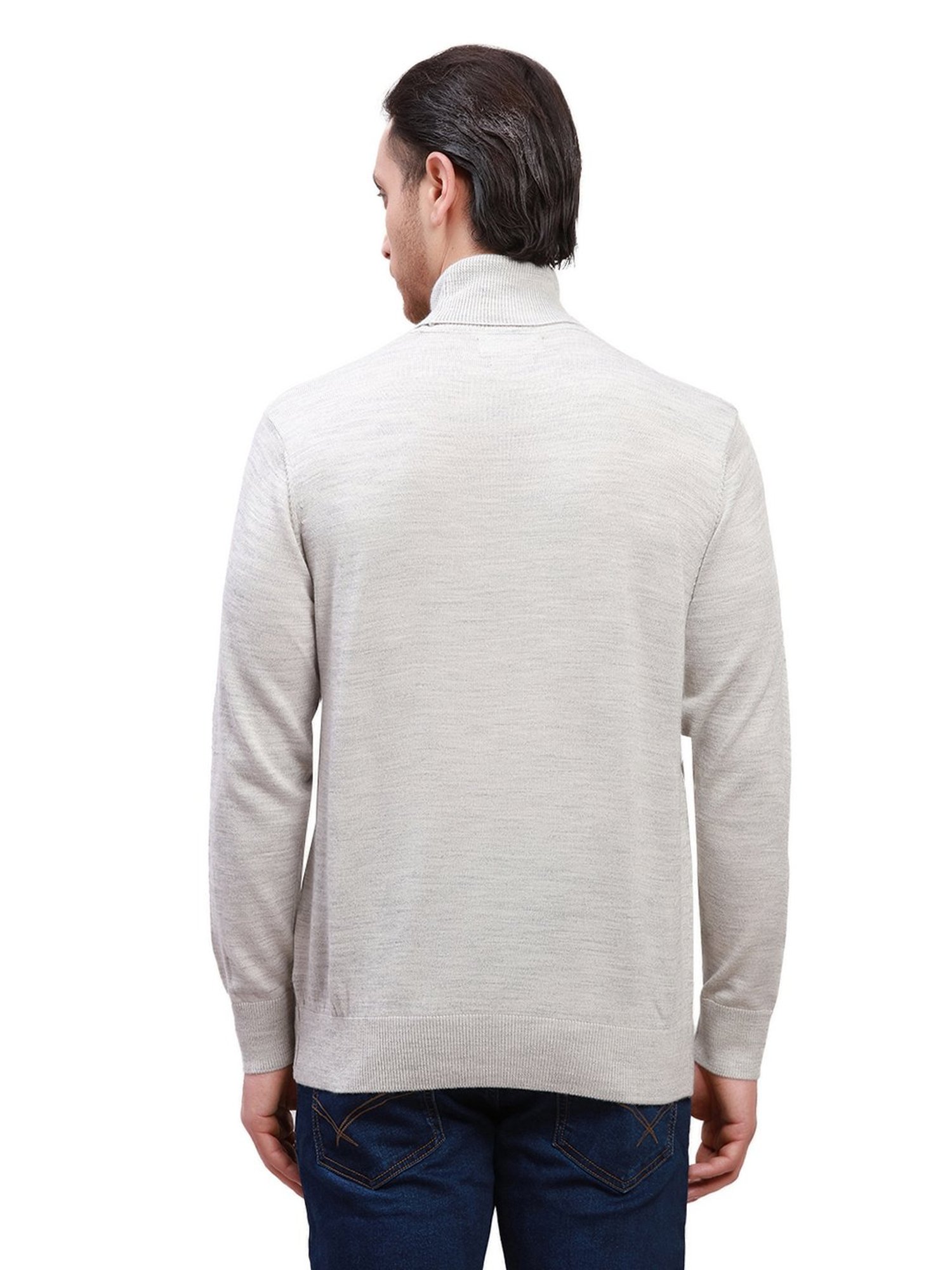 ColorPlus Light Grey Tailored Fit High Neck Sweater
