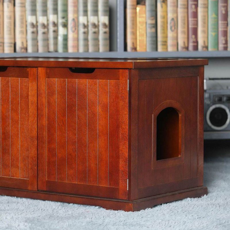 Merry Products Decorative Bench with Enclosed Cat Litter Washroom Box, Walnut