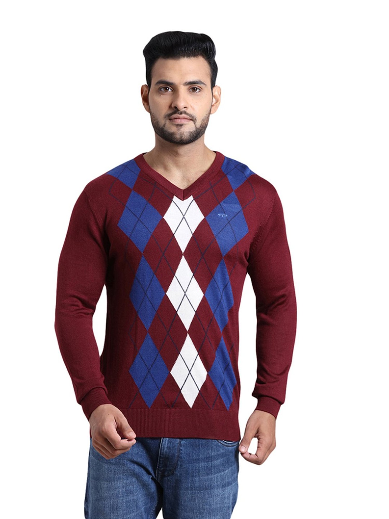 ColorPlus Multi Tailored Fit Checks Sweater