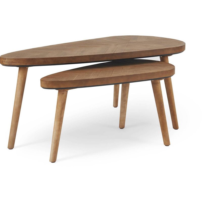 Set of 2 Ivey Coffee Tables Beige - Adore Decor