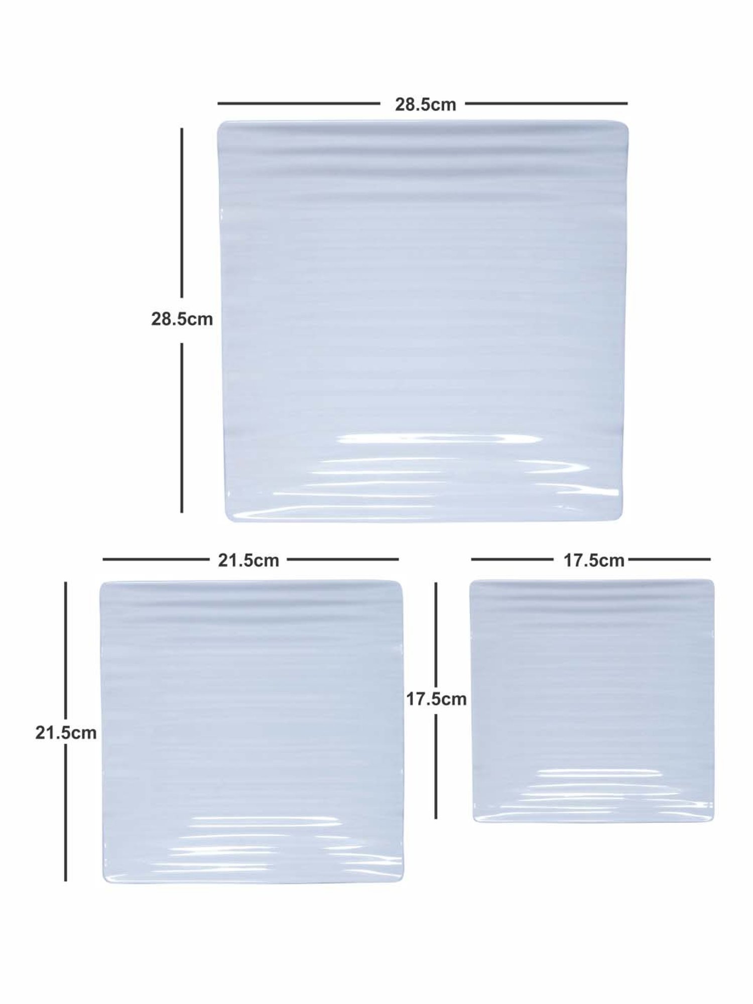 Servewell Swiss White Melamine 3 Serving Platters