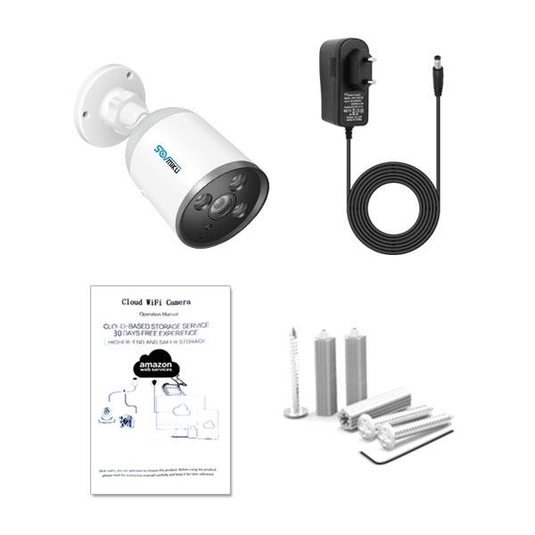 SOVMIKU SF05A 720P Wifi IP Camera Bullet ONVIF Outdoor Waterproof FHD CCTV Security Camera Two Way Audio APP Remote