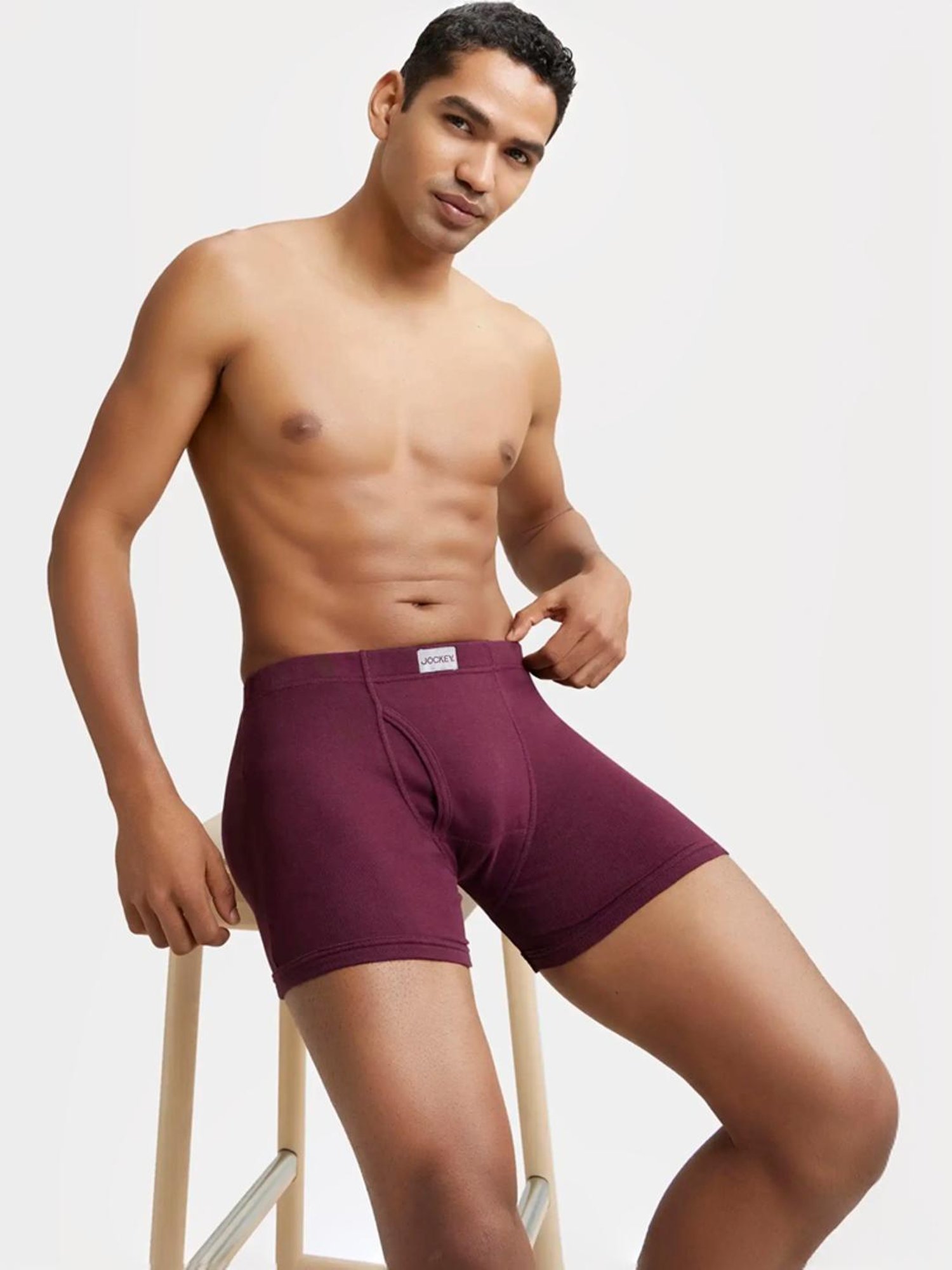 Jockey 8008 Men's Super Combed Cotton Rib Solid Boxer Brief with Concealed Waistband (Pack of 2)