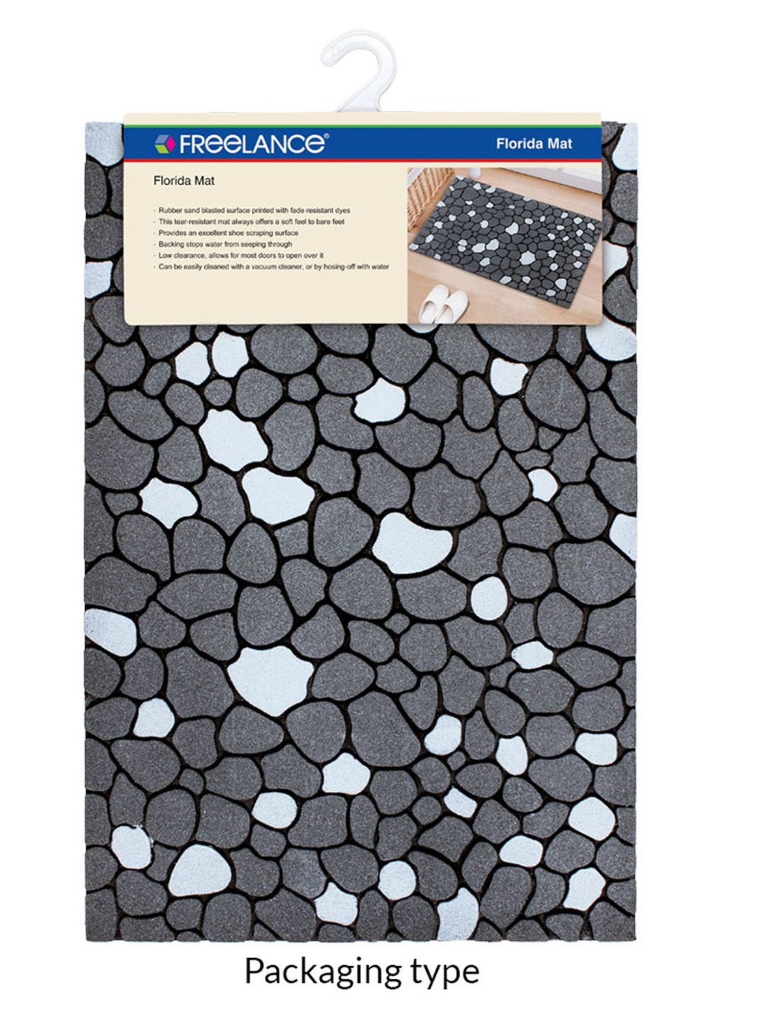 Freelance Grey PVC Set of 1 Door Mats