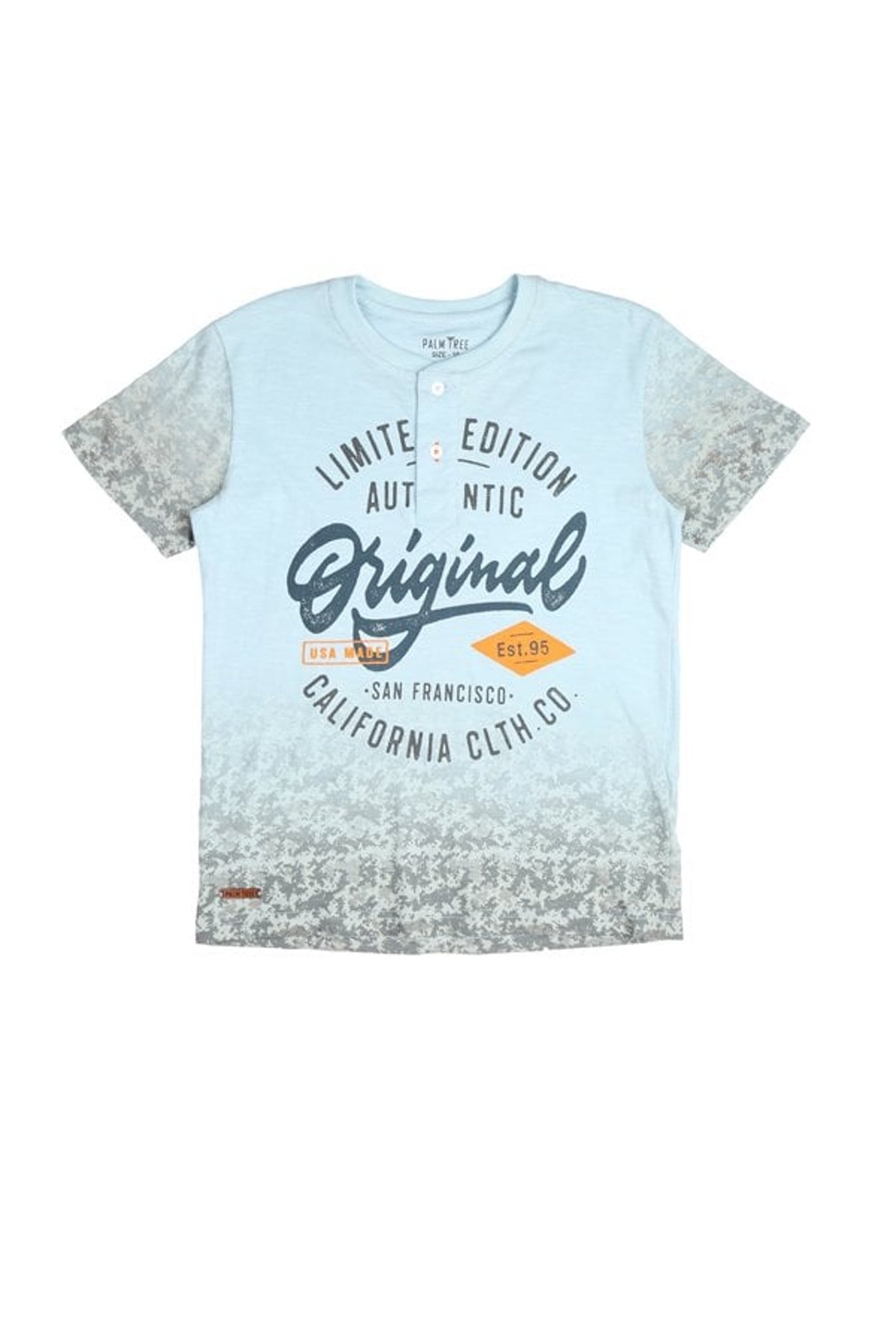 Palm Tree by Gini & Jony Boys Blue Printed T-Shirt