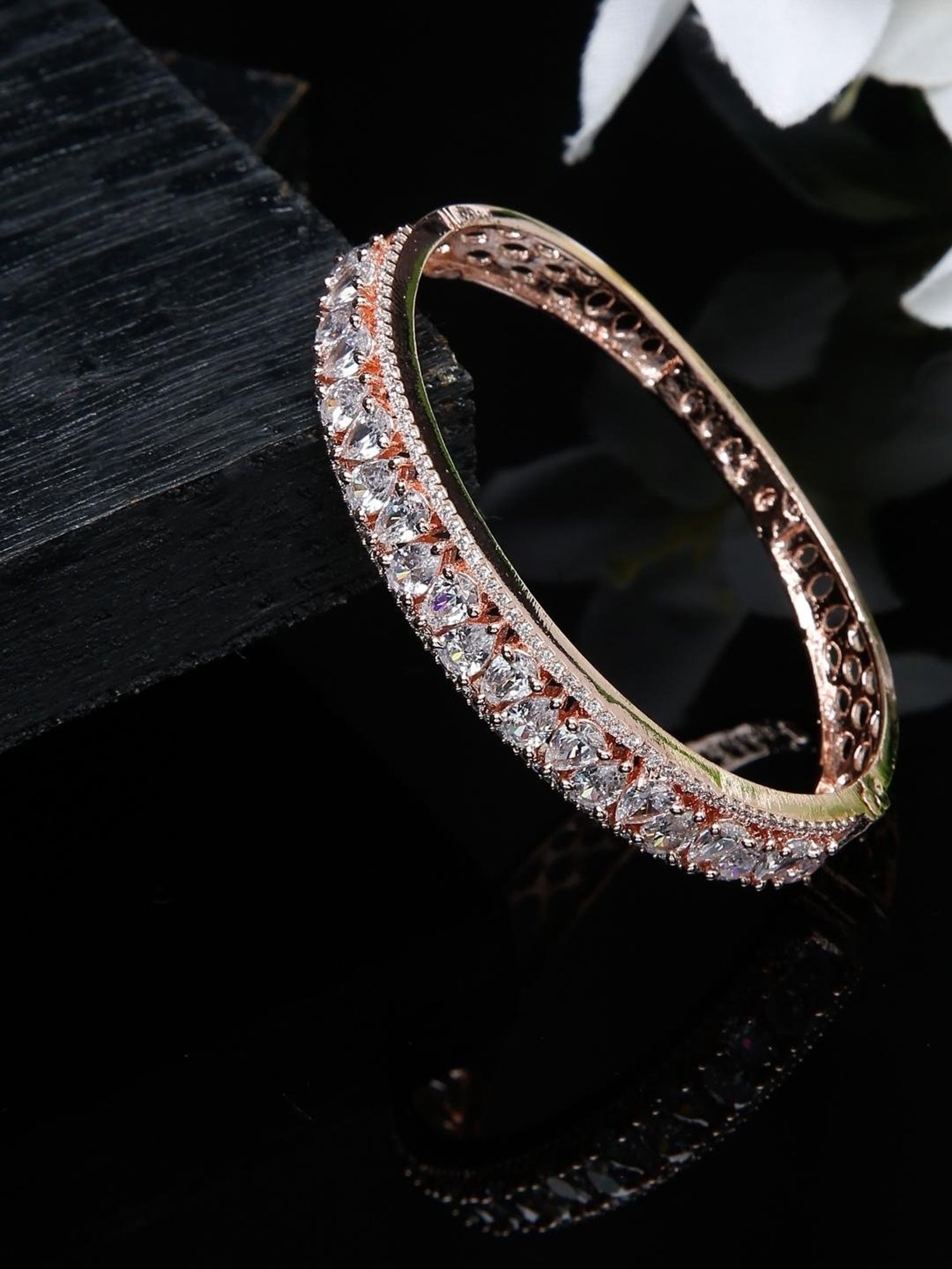 YouBella Jewellery Celebrity Inspired Gold-Plated American Diamond Classic Bracelet