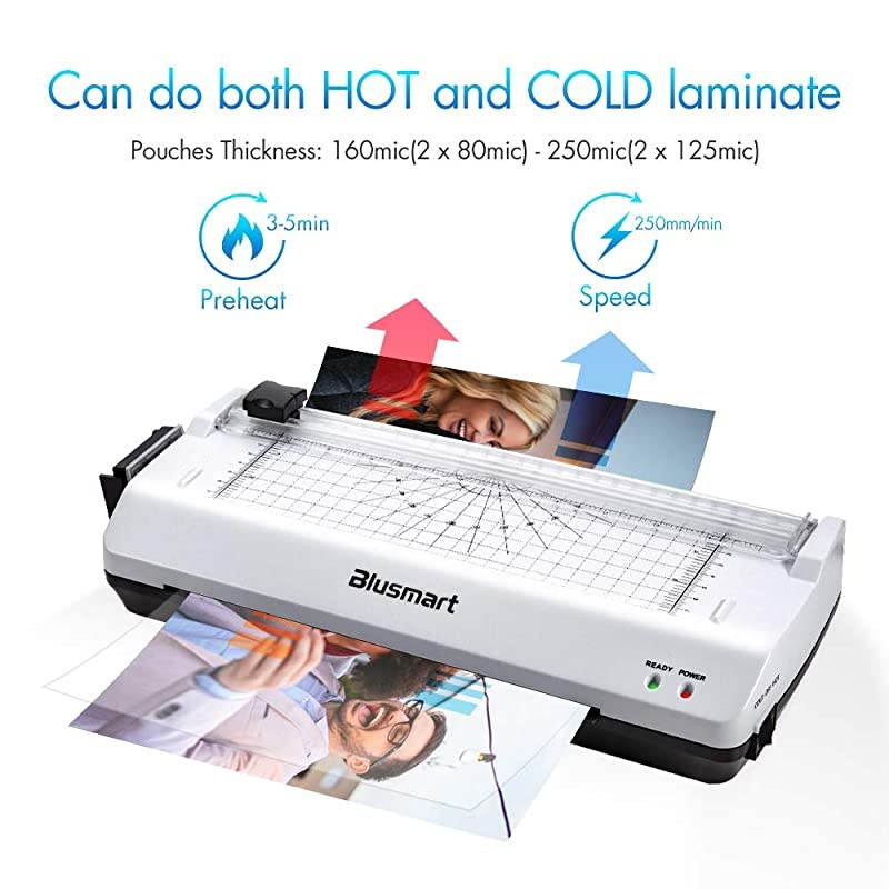 5 in 1  Laminator Set A4 Trimmer Corner Rounder 20 Laminating Pouches Photo Frames White