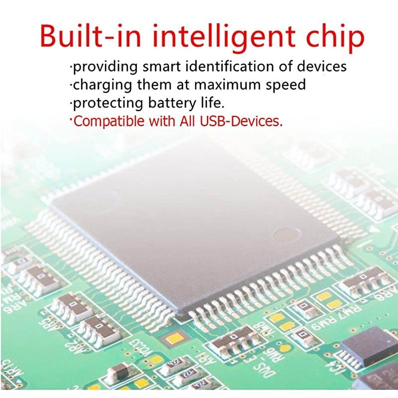 USB Charging Station, Charger Station with 5 Phone Cable,1 Type-C,1 Micro Cable,6-Port Charging Station for Multiple Devices(Silver White)