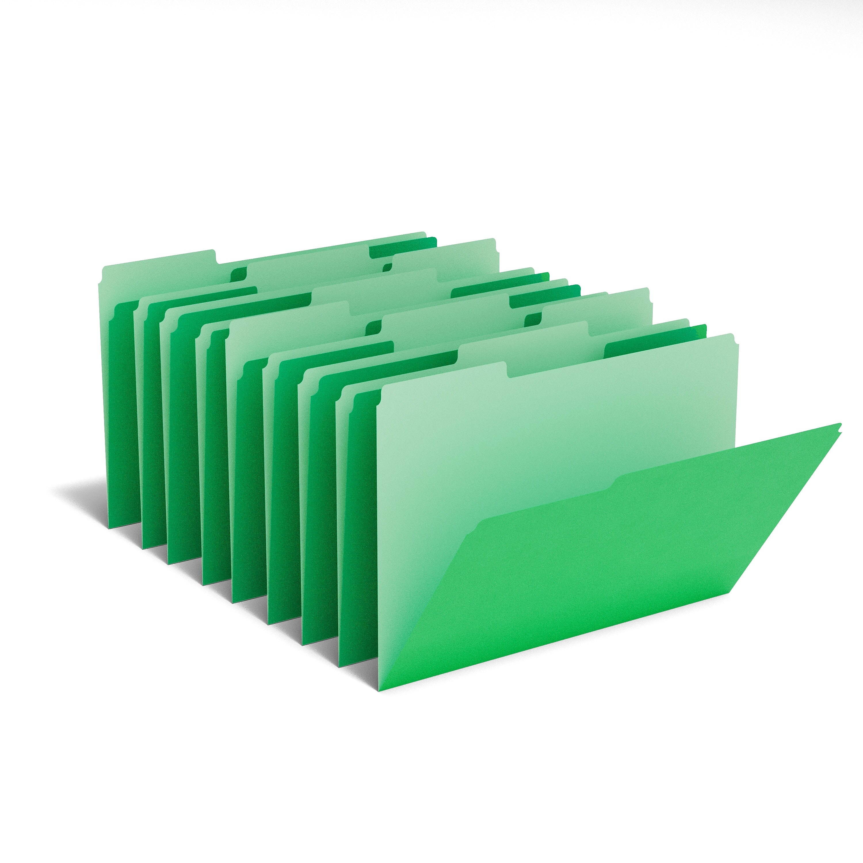 MyOfficeInnovations Colored Top-Tab File Folders 3 Tab Green Letter Size 100