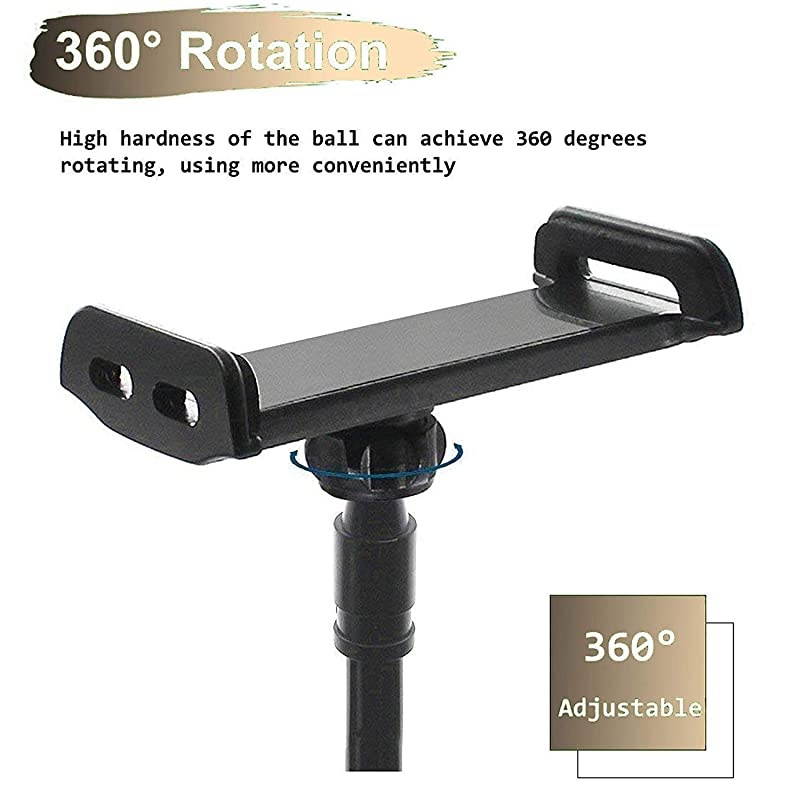 amp Tablet 2 in 1 Stand Holder Clip with Grip Flexible Long Arm Gooseneck Bracket Mount Clamp Compatible with PadiPhone X8766s Plus Samsung S8S7  Kindle Fire HD and More Black