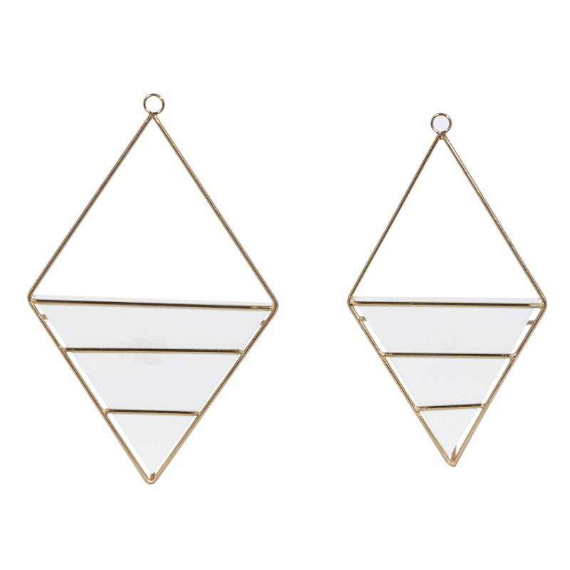 Set of 2 Metal Hanging Planters White - CosmoLiving by Cosmopolitan