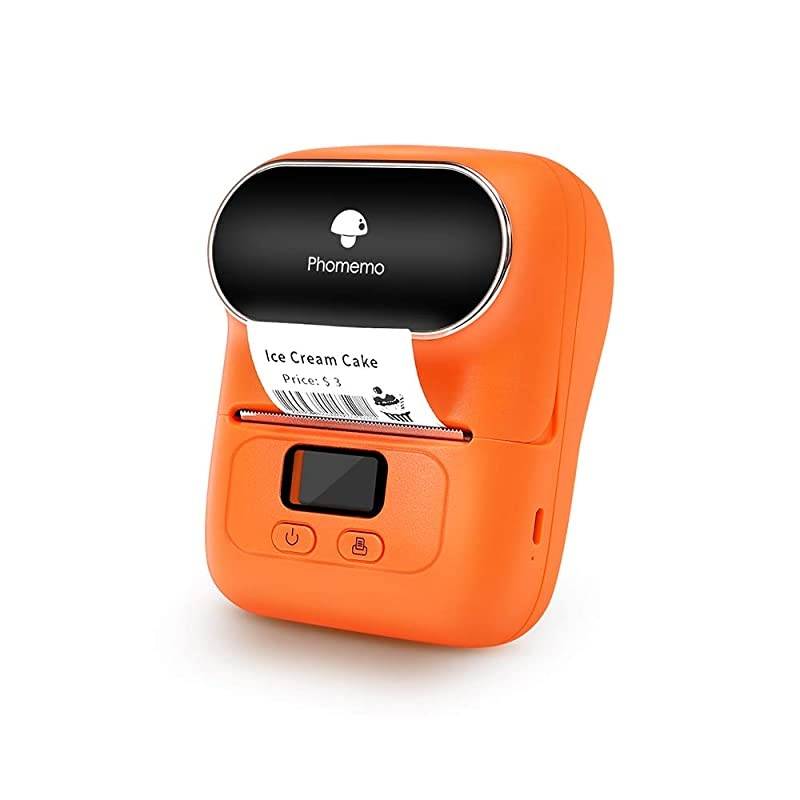 M110 Label Maker Portable Bluetooth Thermal Label Printer Apply to Clothing Jewelry Retail Mailing Barcode and More Compatible for Android amp iOS System Orange