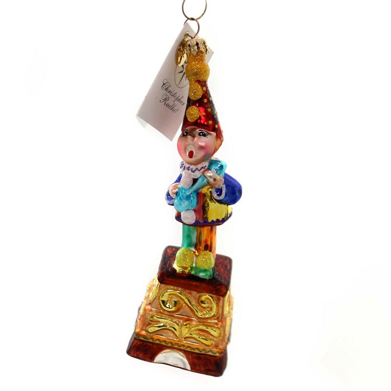 Christopher Radko 6.75" Merry Melodies Glass Ornament Peep Lamb Clown  -  Tree Ornaments