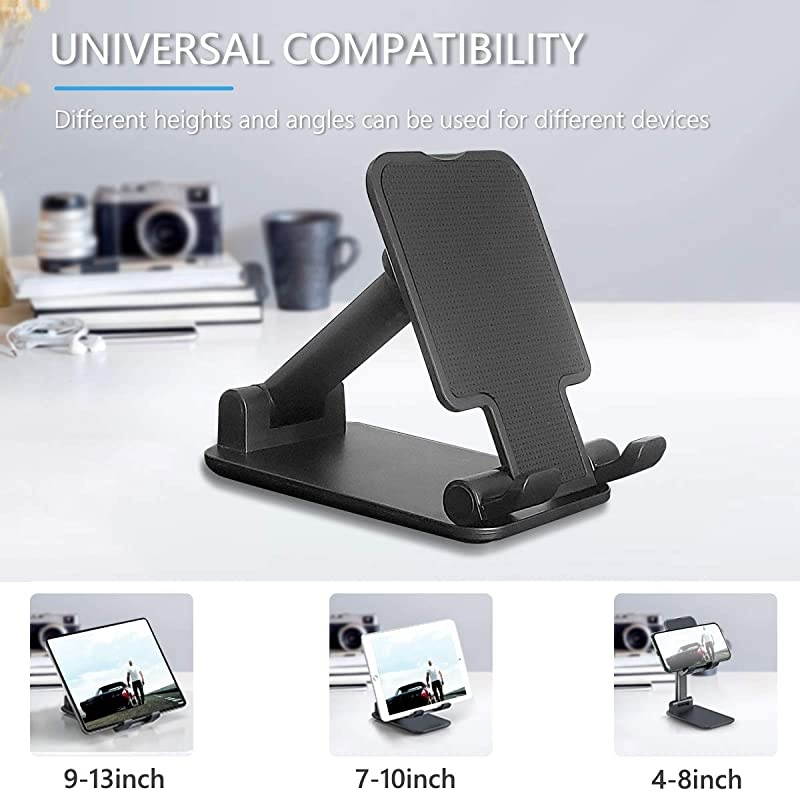 Phone StandAngle Height Adjustable Phone sStand for DeskFully Foldable Phone Holder StamdCradleDockTablet StandCompatible with All MobilePhoneiPadKindleTablet