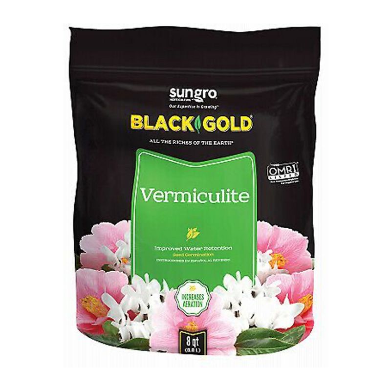 SunGro Black Gold All Purpose Natural and Organic Vermiculite Soil for House Plants, Vegetables, Herbs and More, 8 Quart Bag  (4 Pack)
