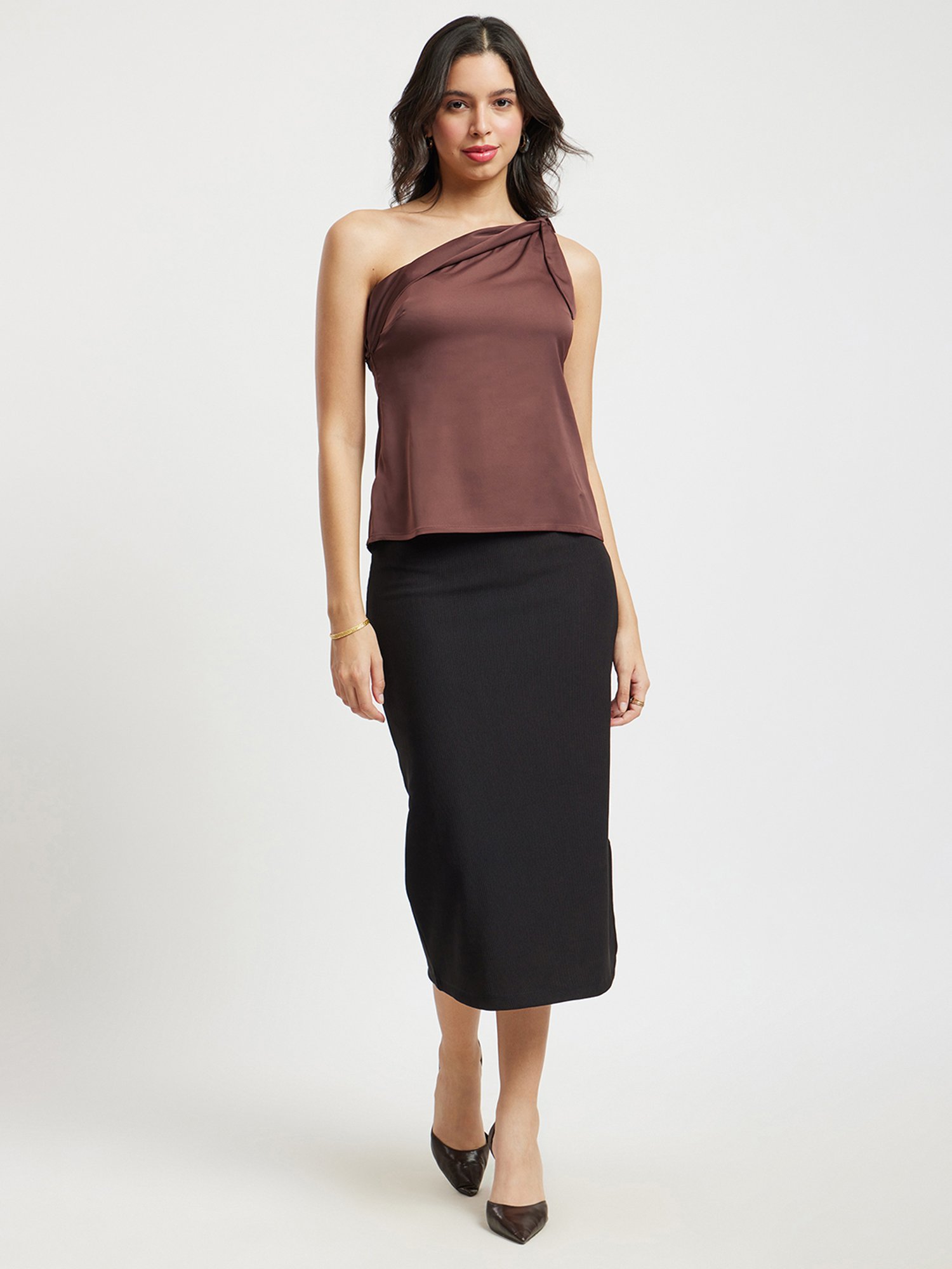 Fablestreet Brown Relaxed Fit Top