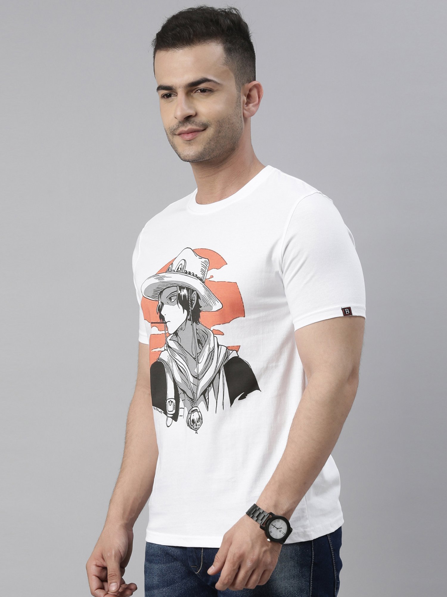 Bushirt White Cotton Crew T-Shirt
