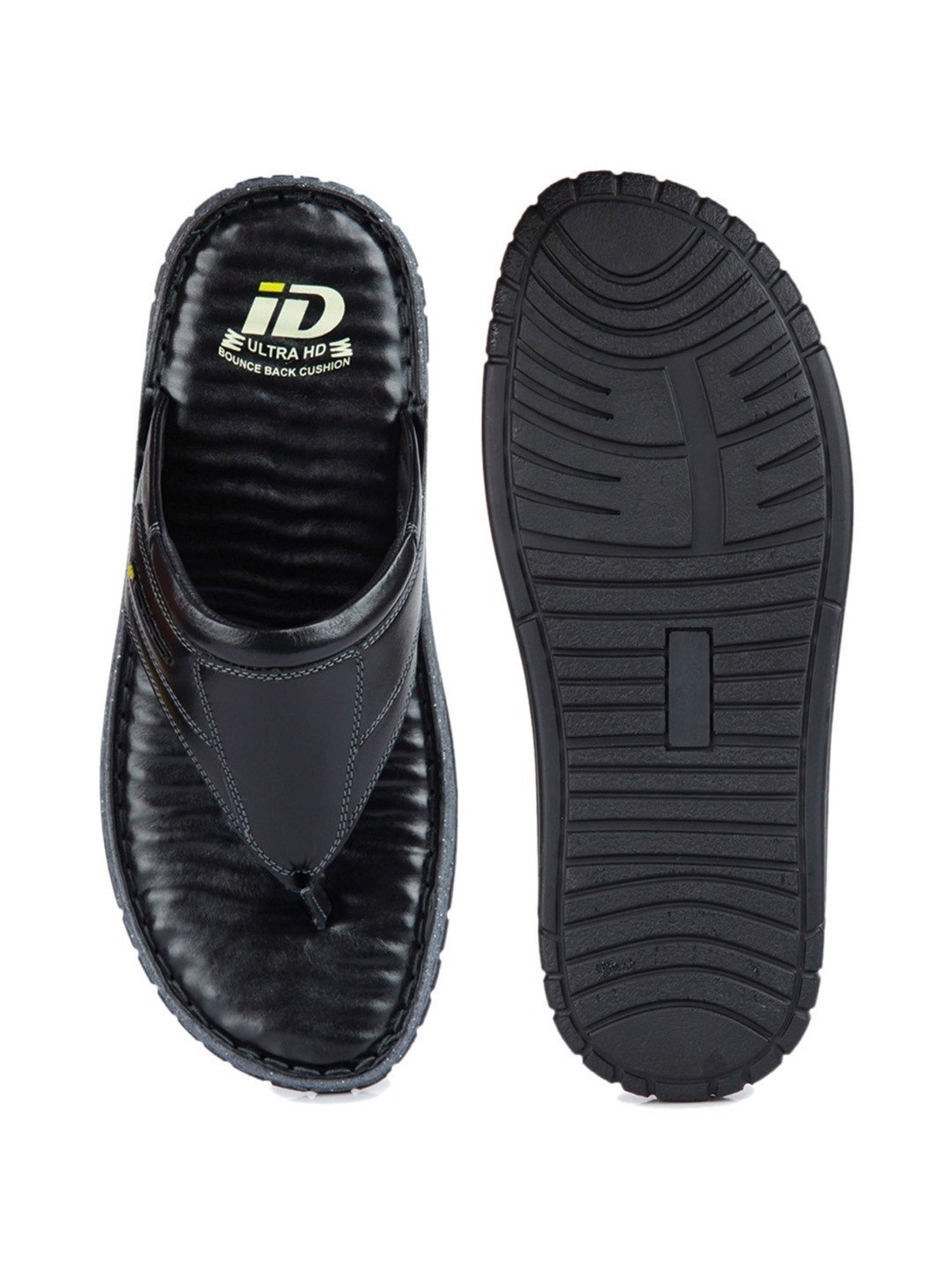 ID Men's Regular Black Thong Sandals
