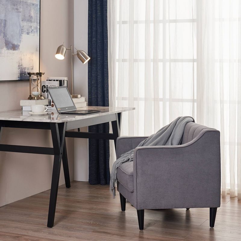 Chester Armchair with Solid Wood Leg Gray - Versanora