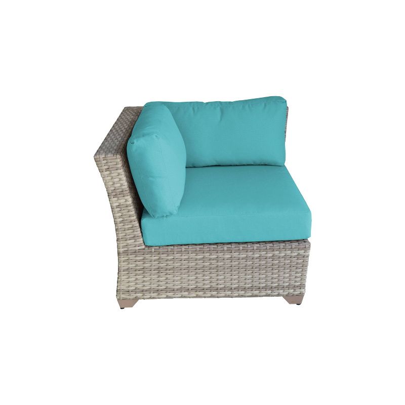 Fairmont 8pc Patio Sectional Seating Set with Cushions - Azure - TK Classics