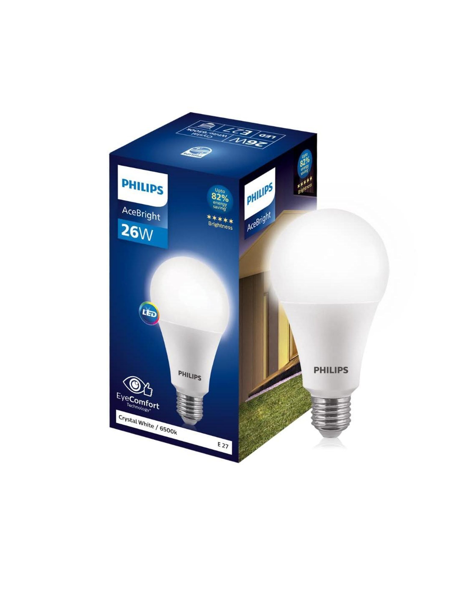Philips 26-Watt E27 AceBright High Wattage LED Light Bulb for Home (Crystal White)