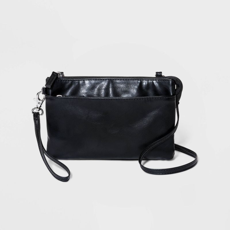 Stella & Max Zip Closure Crossbody Bag - Black