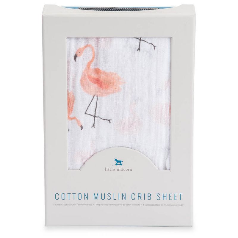 Little Unicorn Cotton Muslin Fitted Crib Sheet - Pink Ladies
