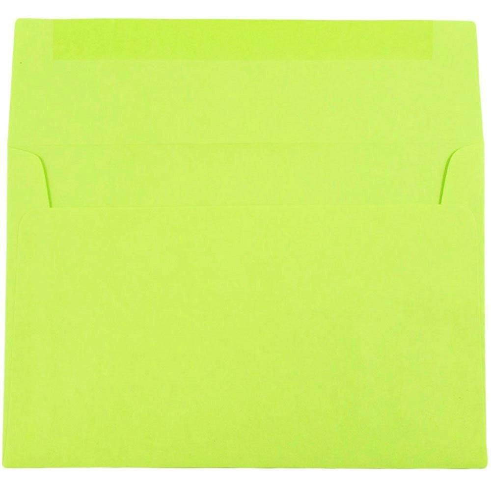 JAM PAPER A8 Colored Invitation Envelopes - 5 1/2 x 8 1/8 - Ultra Lime Green - 50/Pack