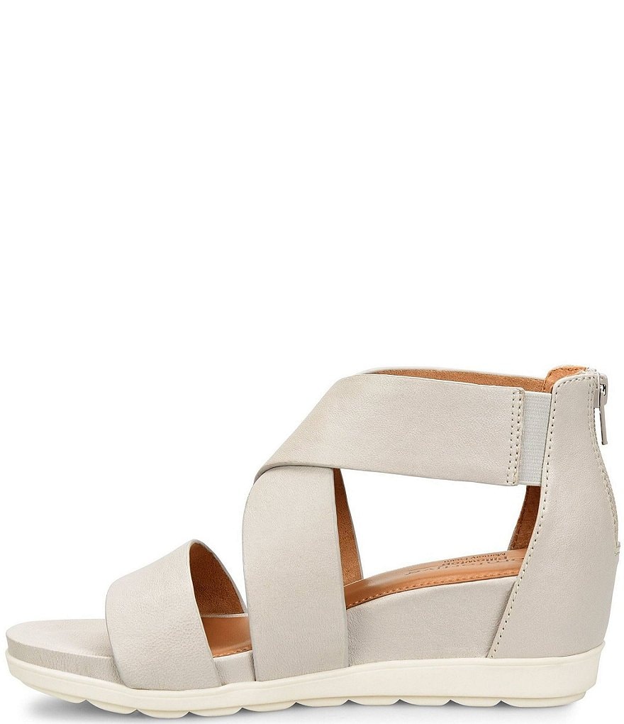 Comfortiva Pacifica Leather Criss-Cross Strap Sporty Wedge Sandals