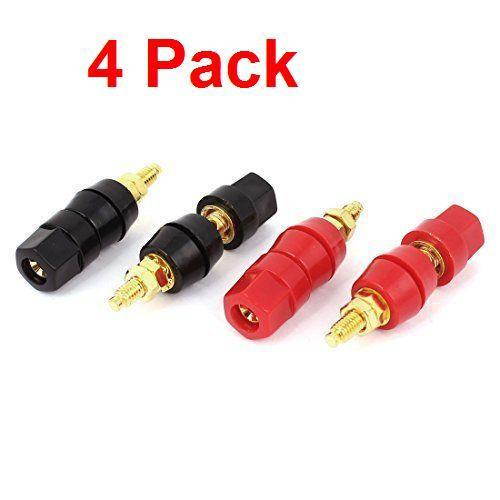 4X Gold Plated Audio Speaker Terminal 4mm Binding Post Banana Jack Plug Adapter