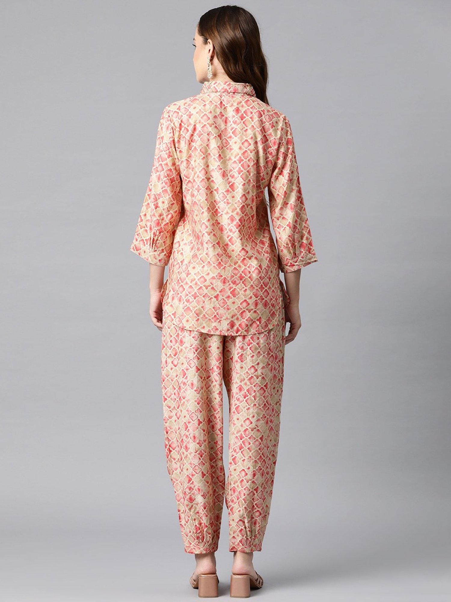 Melon by PlusS Blue Printed Shirt Pant Set