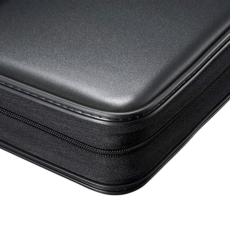 Japan Brand) 24 Capacity CD Case, Portable DVD/VCD Storage, EVA Protective Blu-ray Wallet, Binder, Holder, Booklet for Car, Home, Office, Travel (Black)