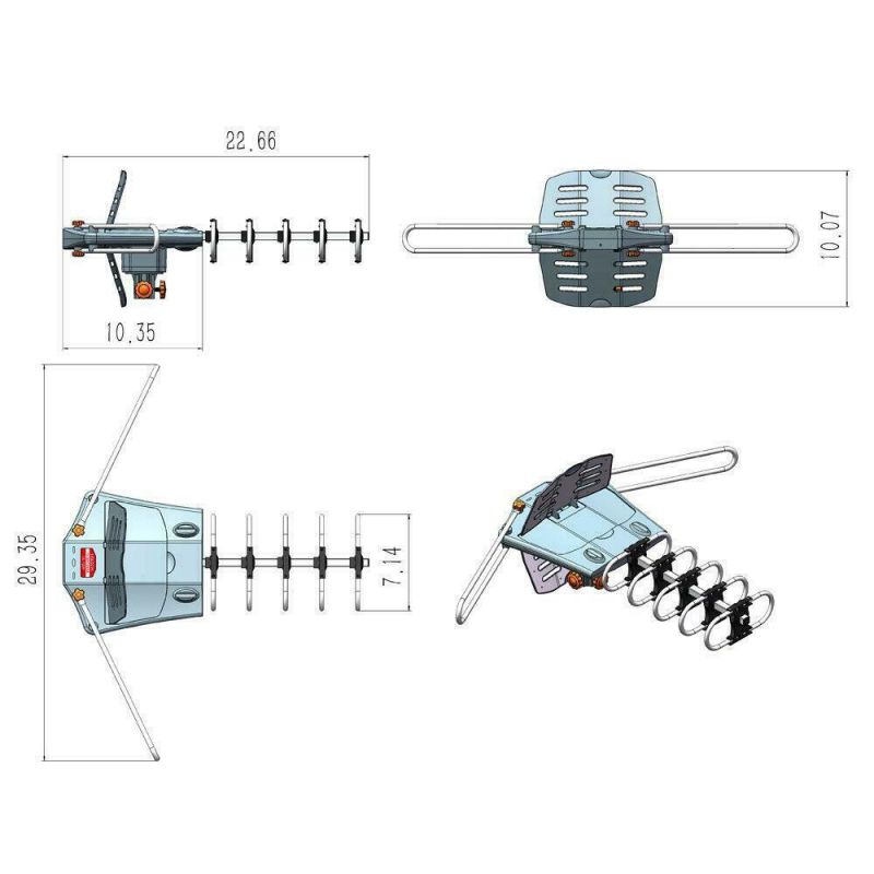 300Mile 1080P Outdoor Amplified TV Antenna Digital Signal HD Install-free