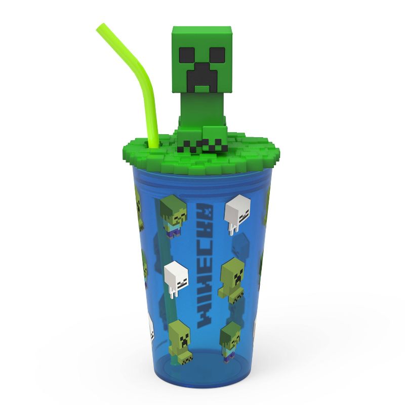 Minecraft 15oz Plastic Funtastic Tumbler with Straw - Zak Designs