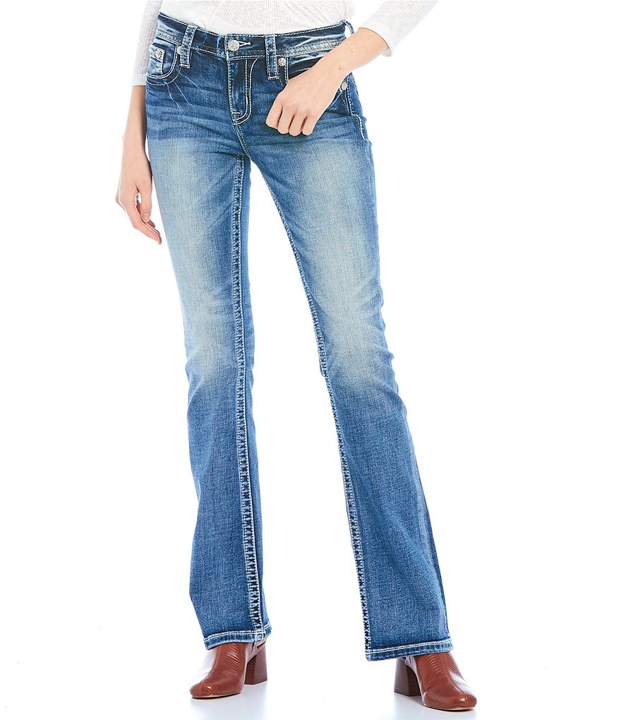 Miss Me Embroidered Horseshoe Pocket Bootcut Jeans
