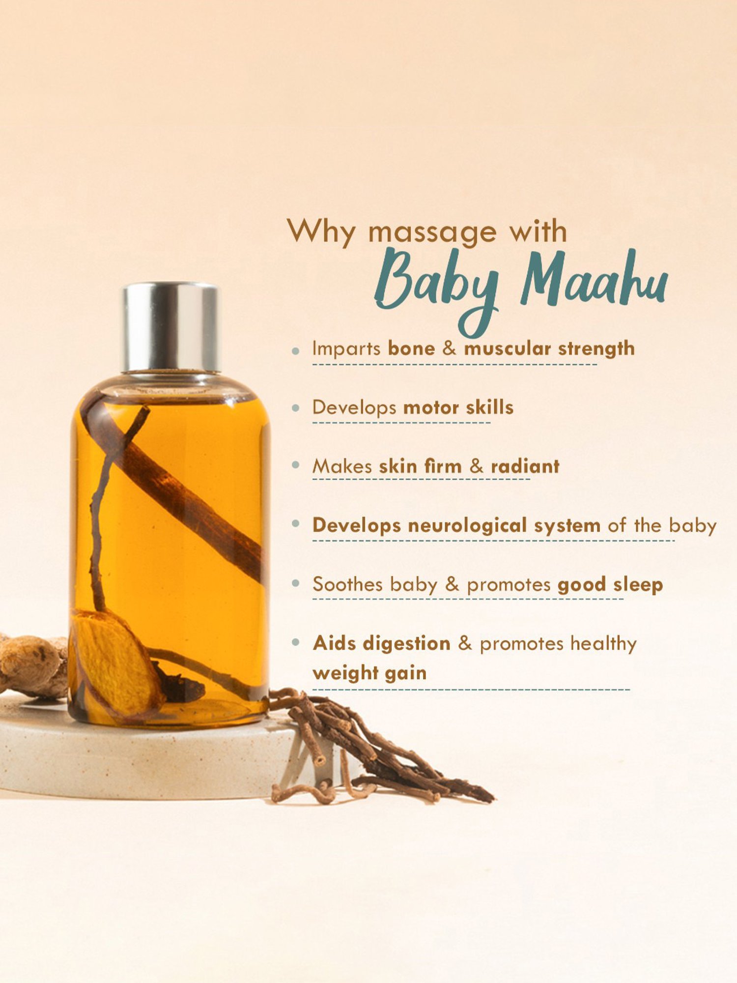 Nat Habit Balamool Nimbuka Winter Baby Maahu Pure Body Massage Oil - 200 ml