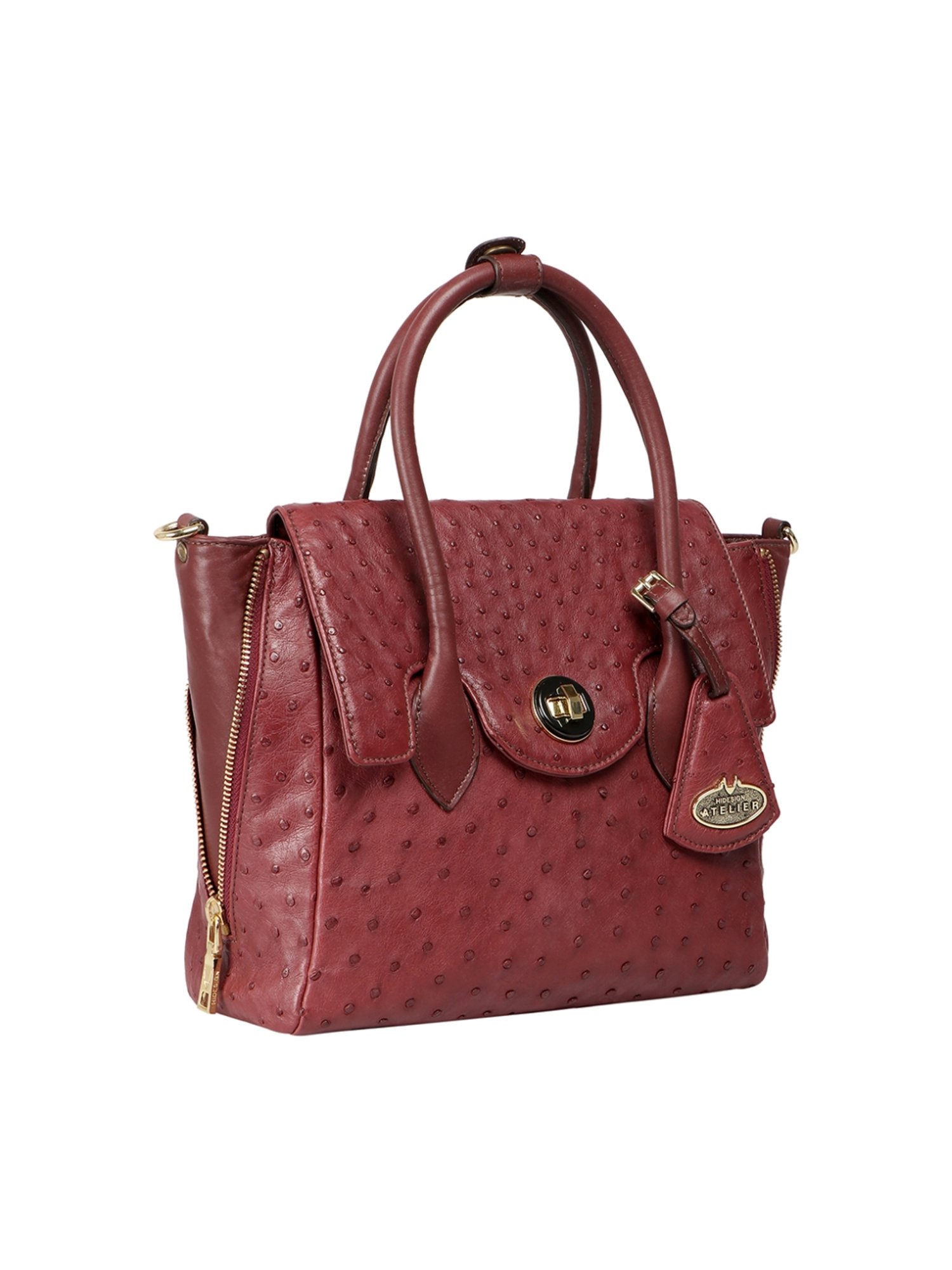 Hidesign Varzy Chocolate Solid Medium Sling Handbag