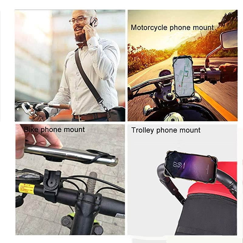 Bike Phone Mount Adult 360&deg; Rotation Separate Installation AntiFall Bicycle Handlebar Cradle Silicone Motorcycle Phone Holder for iPhone x 8 8plus Samsung Galaxy Huawei